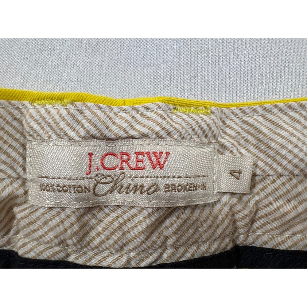 J. Crew Chino Broken In Shorts Womens Yellow 4.5" Cotton Casual Preppy Sz 4 - Picture 6 of 10
